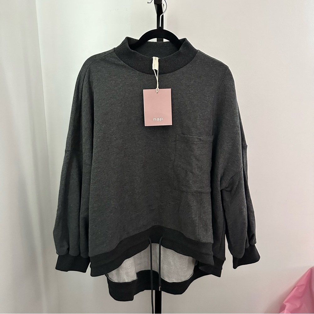 Nap Gray Oversized Sweater with Black Trim Size XXL